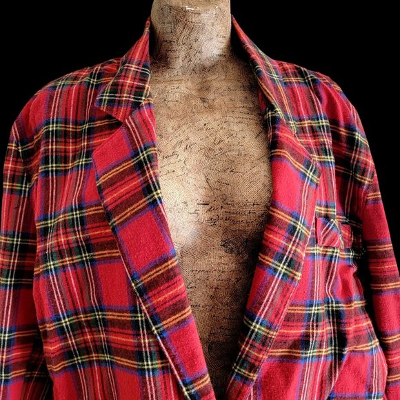 VTG Red Pepper Action Wear  Red Plaid/Tartan Blazer Jacket - Picture 4 of 12
